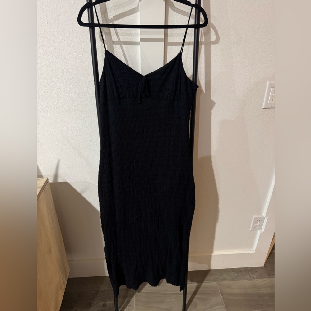 Spaghetti Straps Black Maxi Dress